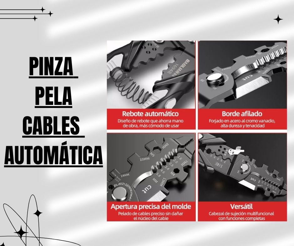 Pinza Pela Cables Automática 25 En 1
