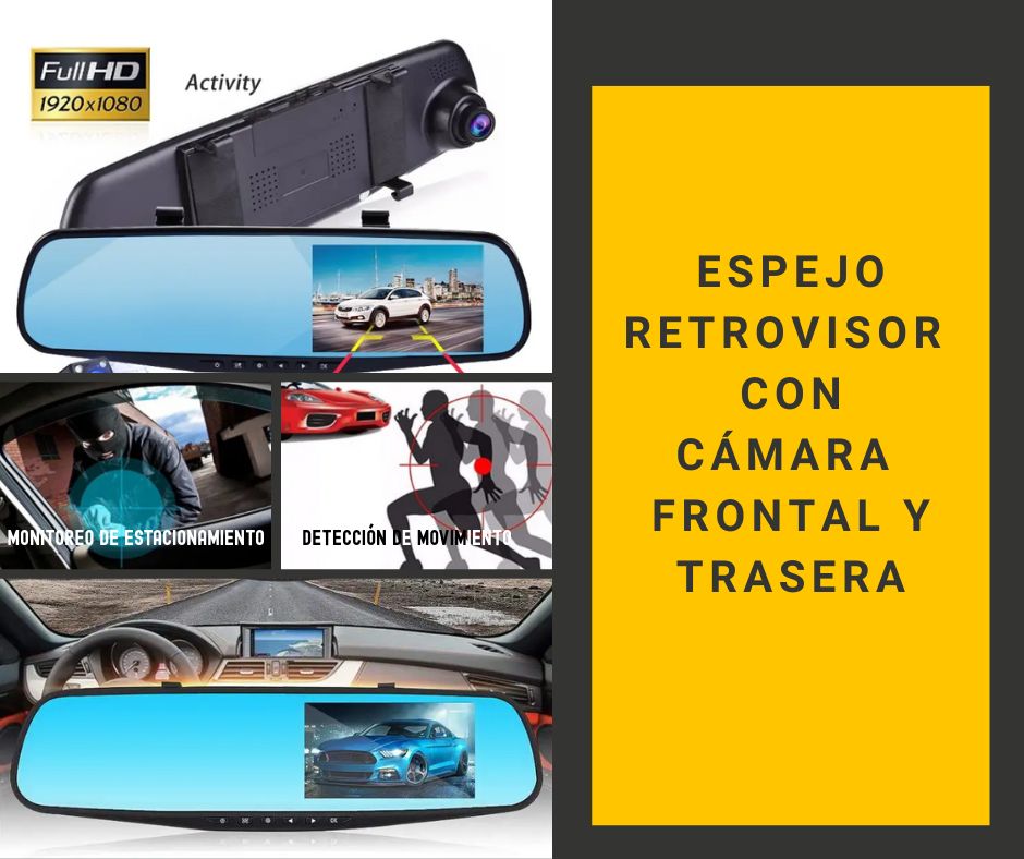 Espejo Retrovisor Con Cámara Frontal Y Trasera