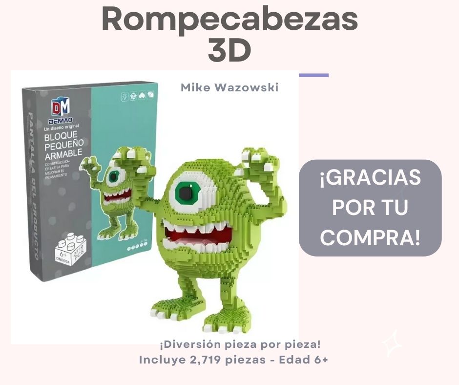 Rompecabezas 3D - Mike Wazowski 2,719 pieza