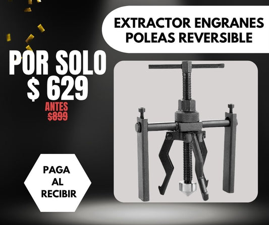 Extractor Engranes Poleas Reversible Negro