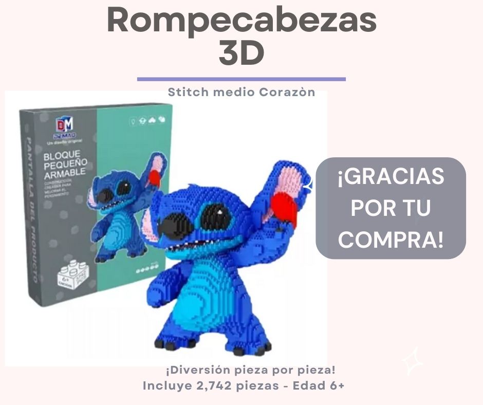 Rompecabezas 3D - Stitch medio Corazón 2,742 piezas