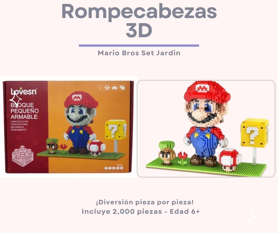 Rompecabezas 3D - Mario Bros Set Jardín 2,000 piezas