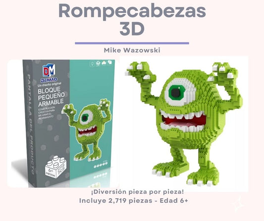 Rompecabezas 3D - Mike Wazowski 2,719 pieza